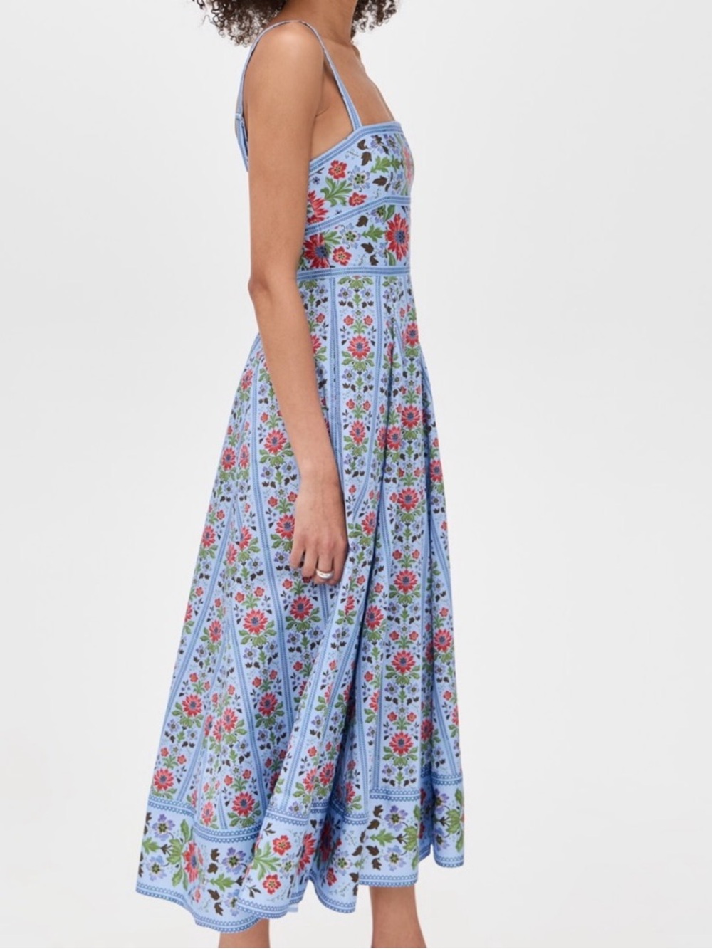 NWT Hill House Margot Midi Dress with Blue and Red florals - Picture 5 of 7